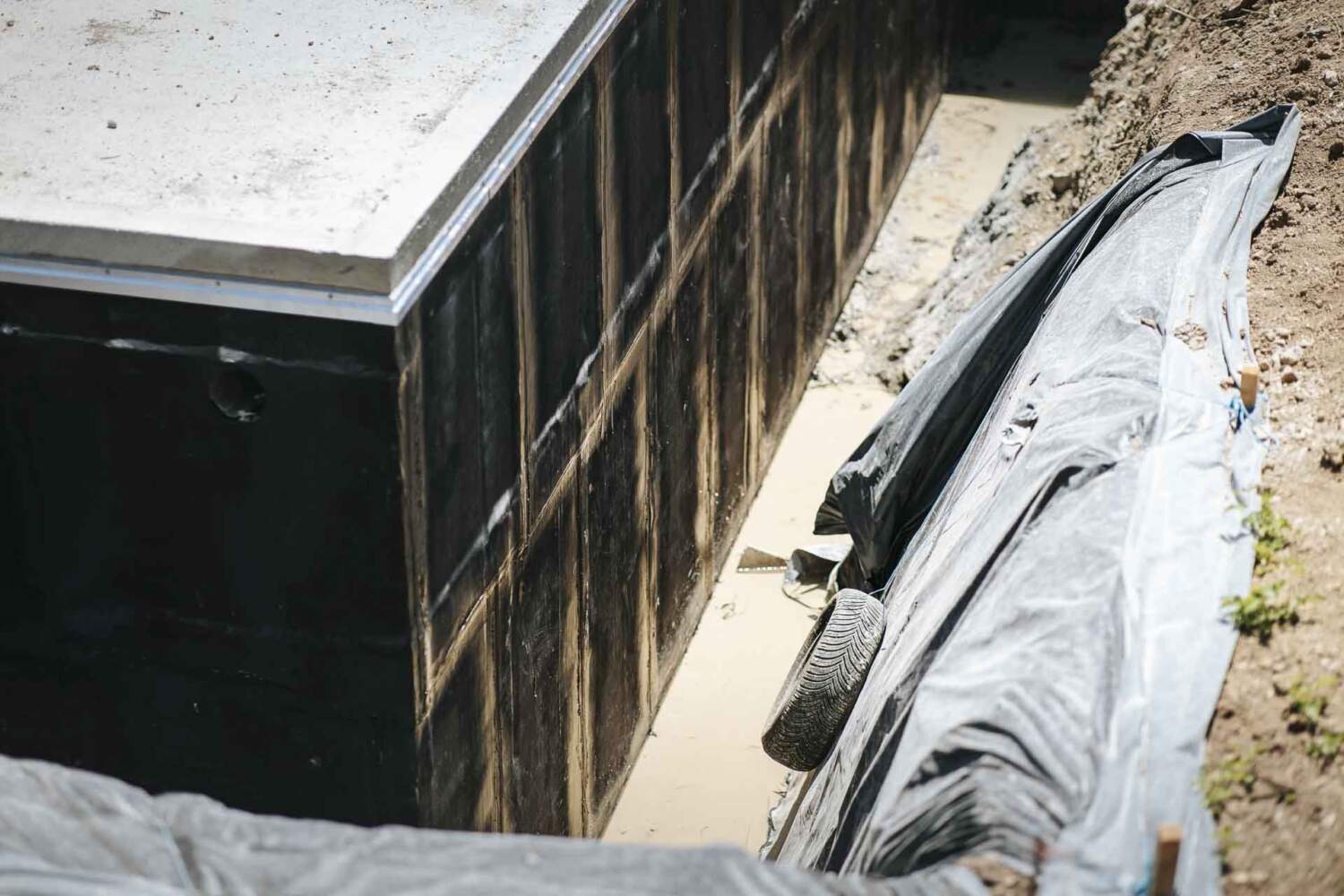 Travaux d'étanchéité murs enterrés construction neuve